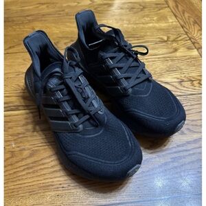 Adidas Ultraboost 21 Athletic Triple Black Running Shoes Men's Size 8.5 FY0306